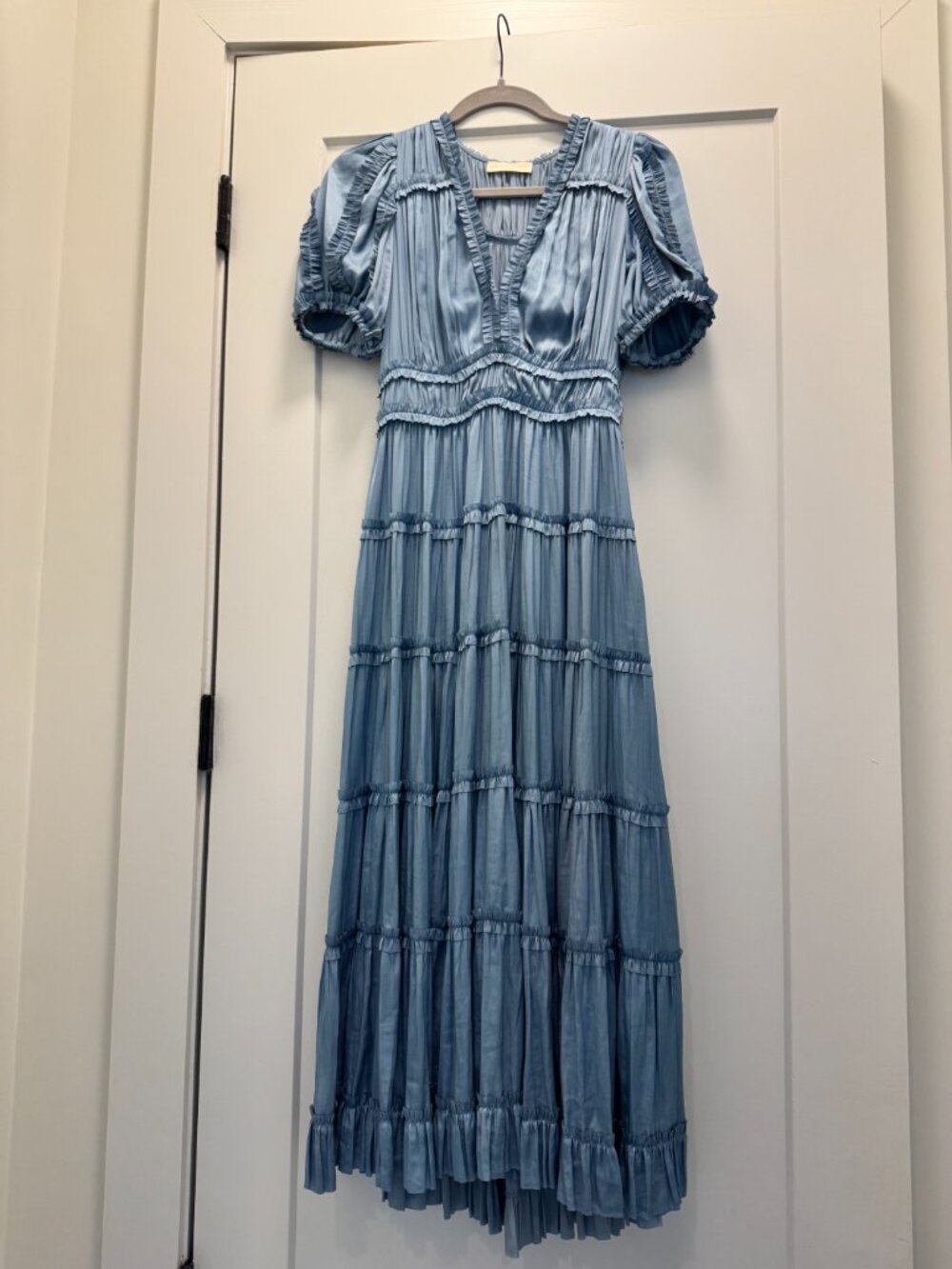 Ulla Johnson Olivia Puff Sleeve Midi Dress Atlantic Size 2 - Picture 5 of 5
